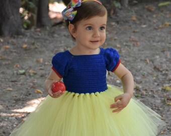 snow white crochet tutu dress pattern size 1 and 2 years old