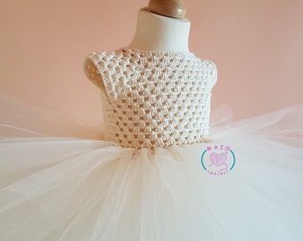 no sew crochet tutu dress pattern, tutu dress pattern, crochet yoke dress pattern (sizes 6-9 months to 3 years old), baby crochet