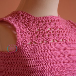 crochet tutu dress pattern, sizes 1 to 7 years old, tutu dress pattern, crochet yoke dress pattern , baby crochet dress pattern image 7