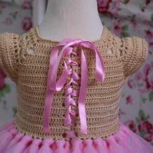 crochet tutu dress pattern, sizes 1 to 5 years old, tutu dress pattern, crochet yoke dress pattern , baby crochet dress pattern image 3