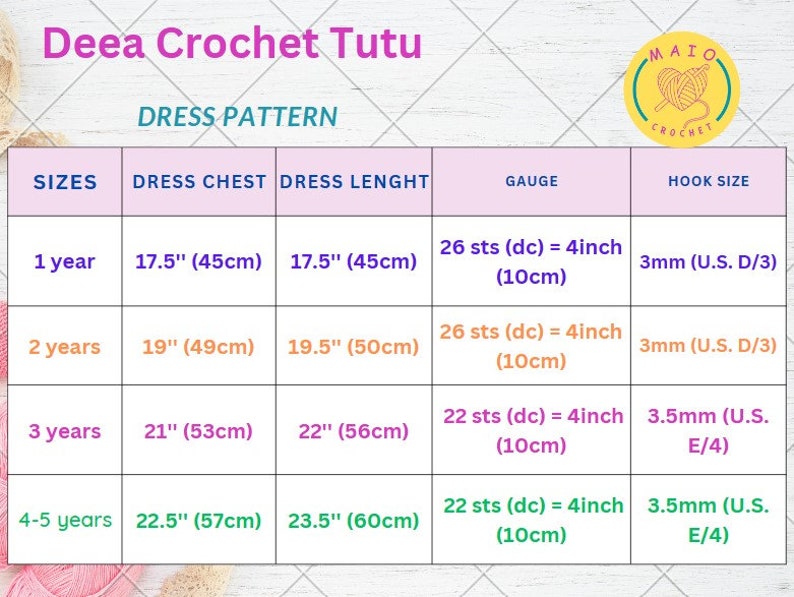 modèle de robe tutu au crochet, tailles 1 à 5 ans, modèle de robe tutu, modèle de robe à empiècement au crochet, modèle de robe au crochet pour bébé image 6