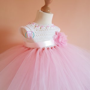 crochet tutu dress pattern, tutu dress pattern, crochet yoke dress pattern sizes 9-12 months to 4 years old, baby crochet dress pattern imagem 1