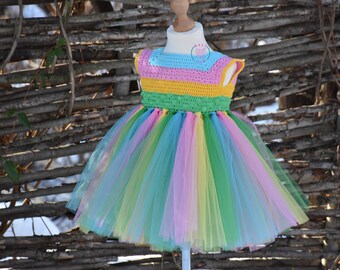 crochet tutu dress pattern, tutu dress pattern, crochet yoke dress pattern (sizes 1 year to 5 years old), baby crochet dress pattern