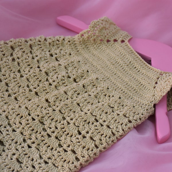 baby crochet dress pattern size 0-3 months, 3-6 months and 6-12 months