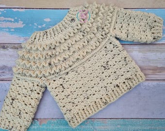 Crochet Baby Sweater Pattern PDF – Toddler Pullover, Sizes 6months to 6 years old – Easy Crochet Pattern Download (English Only)