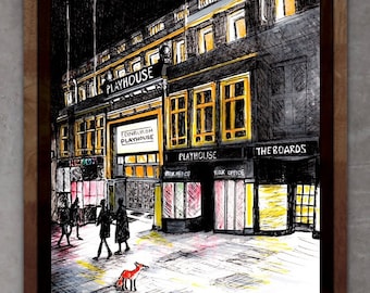 Playhouse Theatre, Edinburgh Playhouse, Playhouse, Edinburgh Theatre, Edinburgh illustration, Edinburgh print, Edinburgh Playhouse Print