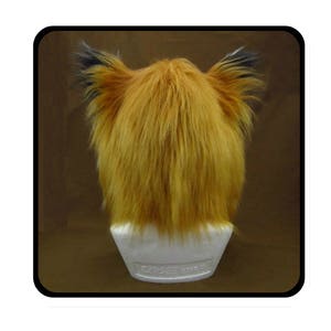 Fox ear animal hat with black lining. Spirit hood. Faux fur. Rave. Festival. Mens, womens. Adult Costume. Woodland animals. Gift. image 7