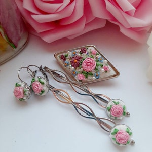 DIY Kit Satin Roses Brooch Bouquet KIT- BESS