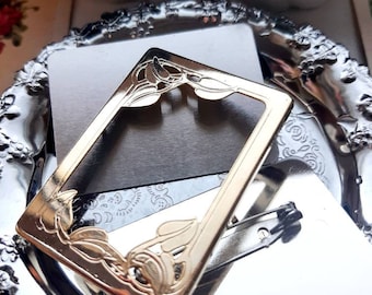 Bases para broches florales dorados, kit de bordado con alfileres (lote de 6)