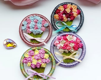 Ensemble de boutons Dorset, un bouquet de roses 3,5 cm, broches, fleurs 4 pièces, cadeaux de fête de mariage, cadeau pour elle, bijoux floraux, courtepointe folle.