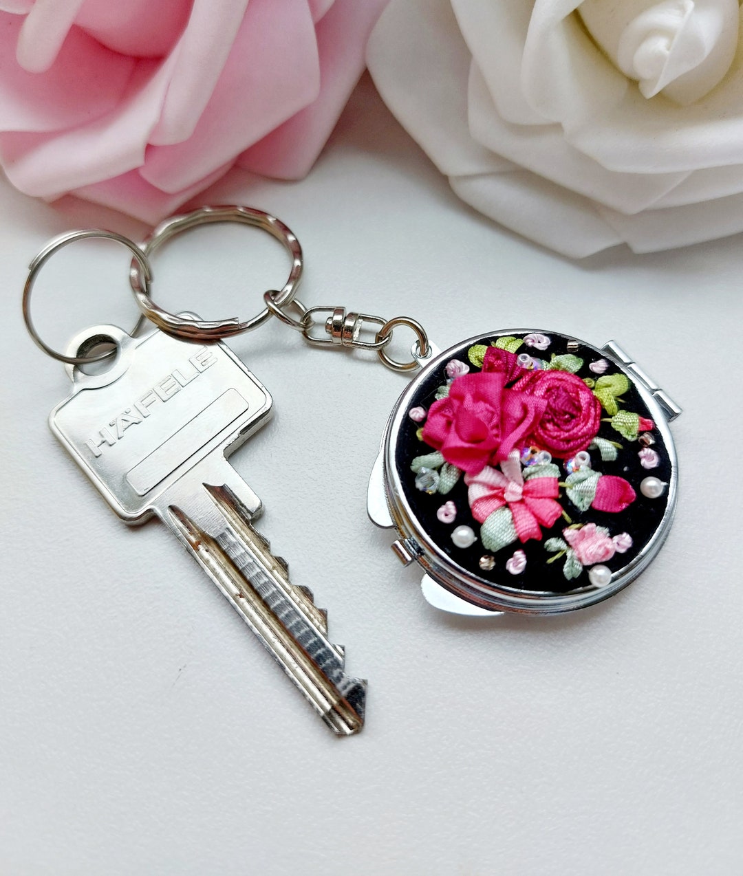 Mirror Back Keychains Unique Handcrafted Keychain Mirror- Add a Touch of Glam to Your Keyring ...