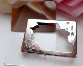 Bases de broche floral plateadas - Kit de bordado para la elaboración de joyas (lote de 6)