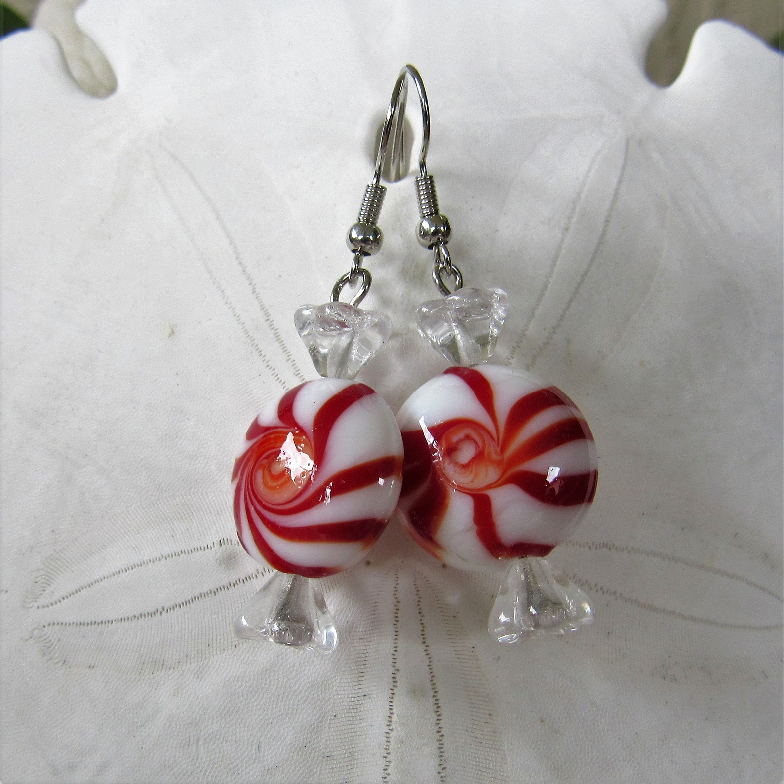 Peppermint Candy Earrings Wrapped Peppermints Wrapped Candy Etsy