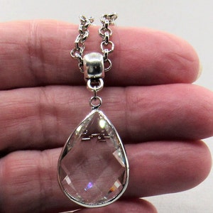 Crystal Teardrop Necklace Clear Teardrop Glass Teardrop - Etsy
