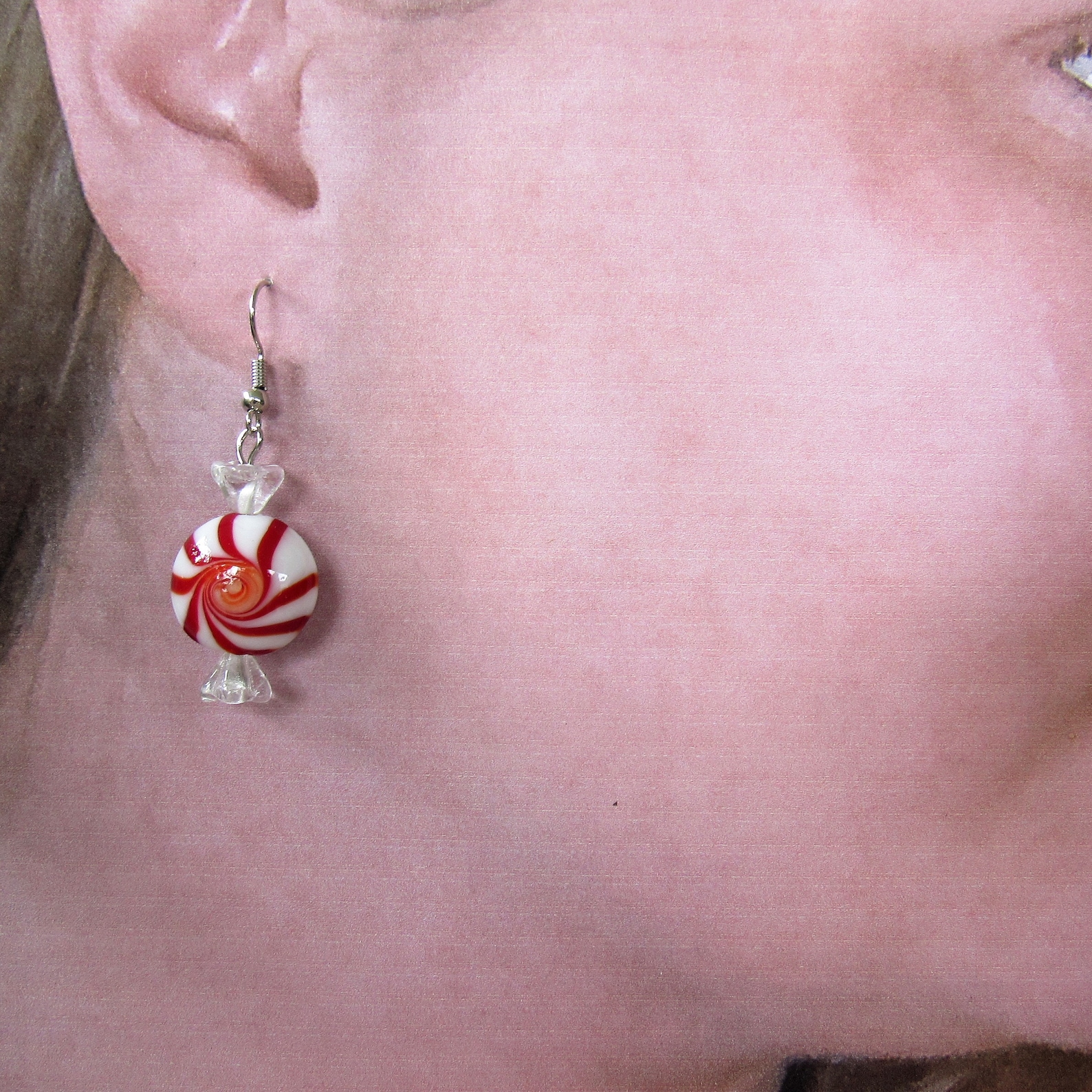Peppermint Candy Earrings Wrapped Peppermints Wrapped Candy Etsy