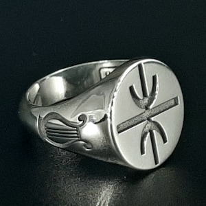 Delphic Epsilon Sterling silver ring, God&#39;s Apollo symbol, ancient Greek Epsilon, Light symbol, truth symbol ring, ancient Delphic Epsilon.