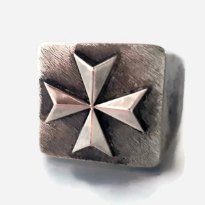Templar cross ring,  Medieval cross chevalier, Knight&#39;s ring, Jerusalem cross ring, Crusader&#39;s ring, Dad&#39;s gift ring. Rear baque Templier.