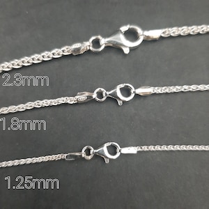Braided Wheat chain, 1,5 mm chain, Chains for Pendants, Multiple Sizes chain, Sterling Silver chain, Man Silver Chain, men’s chain gift,