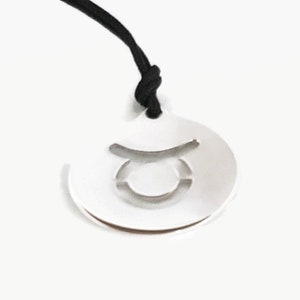 Plain Taurus Sign pendant, a minimal Sterling silver Taurus pendant, a Greek handmade silver zodiac, a personalized Taurus pendant.