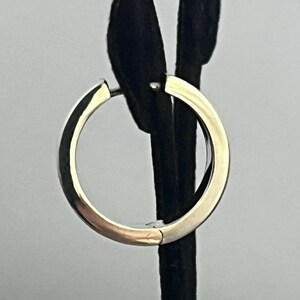 Sterling Silver Huggies, Thin Hoops, Blackened unisex Earrings image 7
