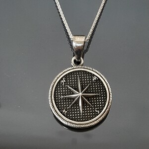 Graduation Gifts, Compass Pendant, Coordinates pendant, Sterling Silver Necklace, mens&#39; Gift, Greek Jewelry, anemology, travelers gift.