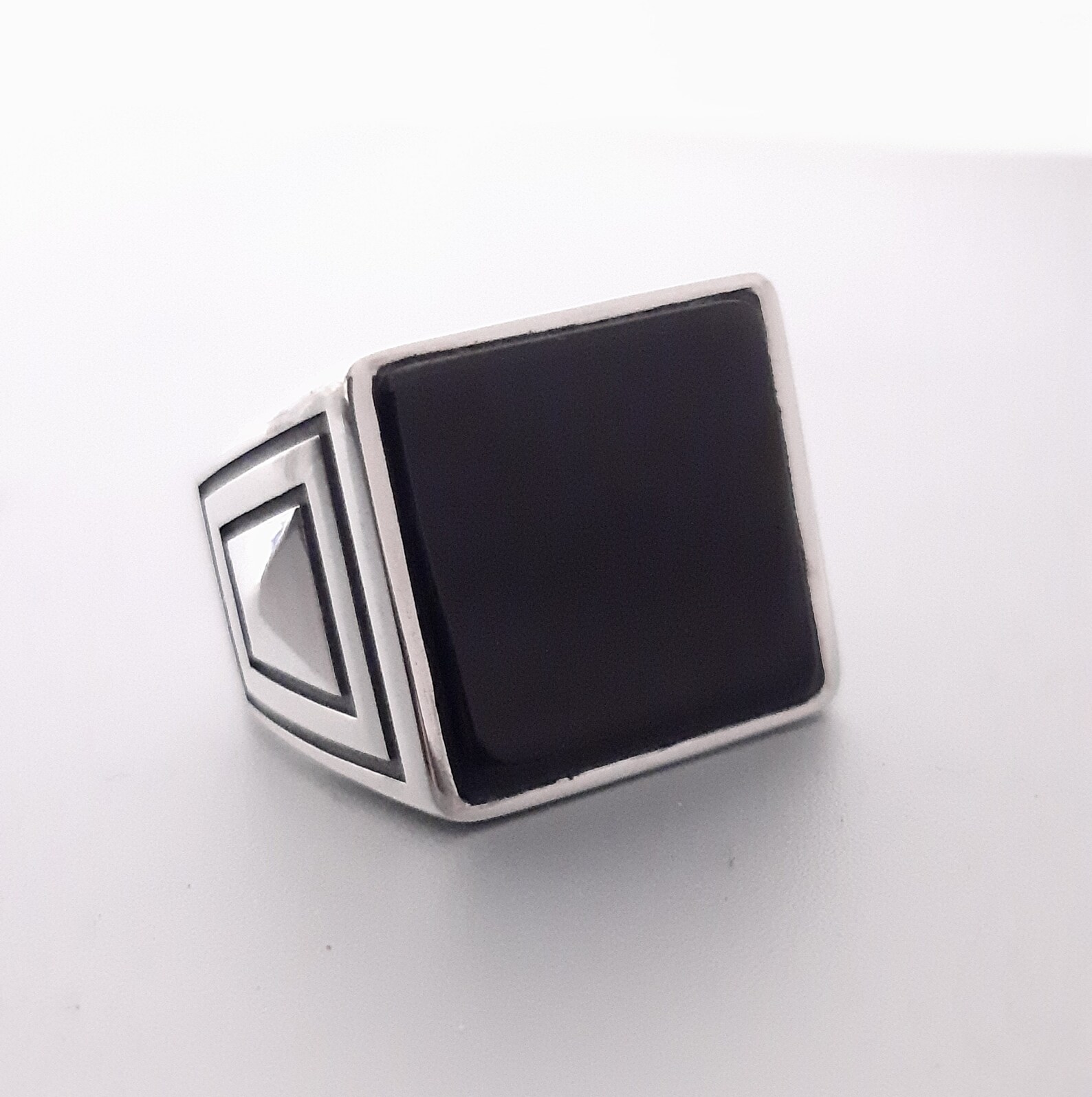 Roter quadratischer Granat Ring Mittelalter Mann Ring großer | Etsy