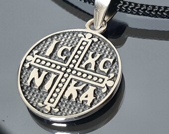 Pendentif Croix En Argent 925 Avec Topaze Bleue De Londres - Bijou De Foi Fait Main, Neuf