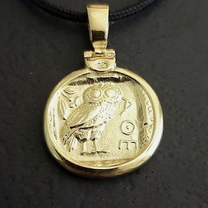 Old Greek Tetradrachm, Sterling silver Museum copy, Owl coin, Goddess Athena necklace, Athena alt Griechische Währung, Ancient Greek coin.