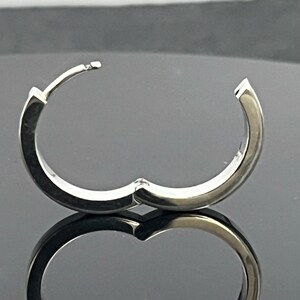 Sterling Silver Huggies, Thin Hoops, Blackened unisex Earrings image 10