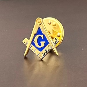 Masonic lapel pin, Scottish Rite pin, Masonic compass, blue square Compass, Jacket pin, lodge pin gif, order lapel pin, Dad's gift.