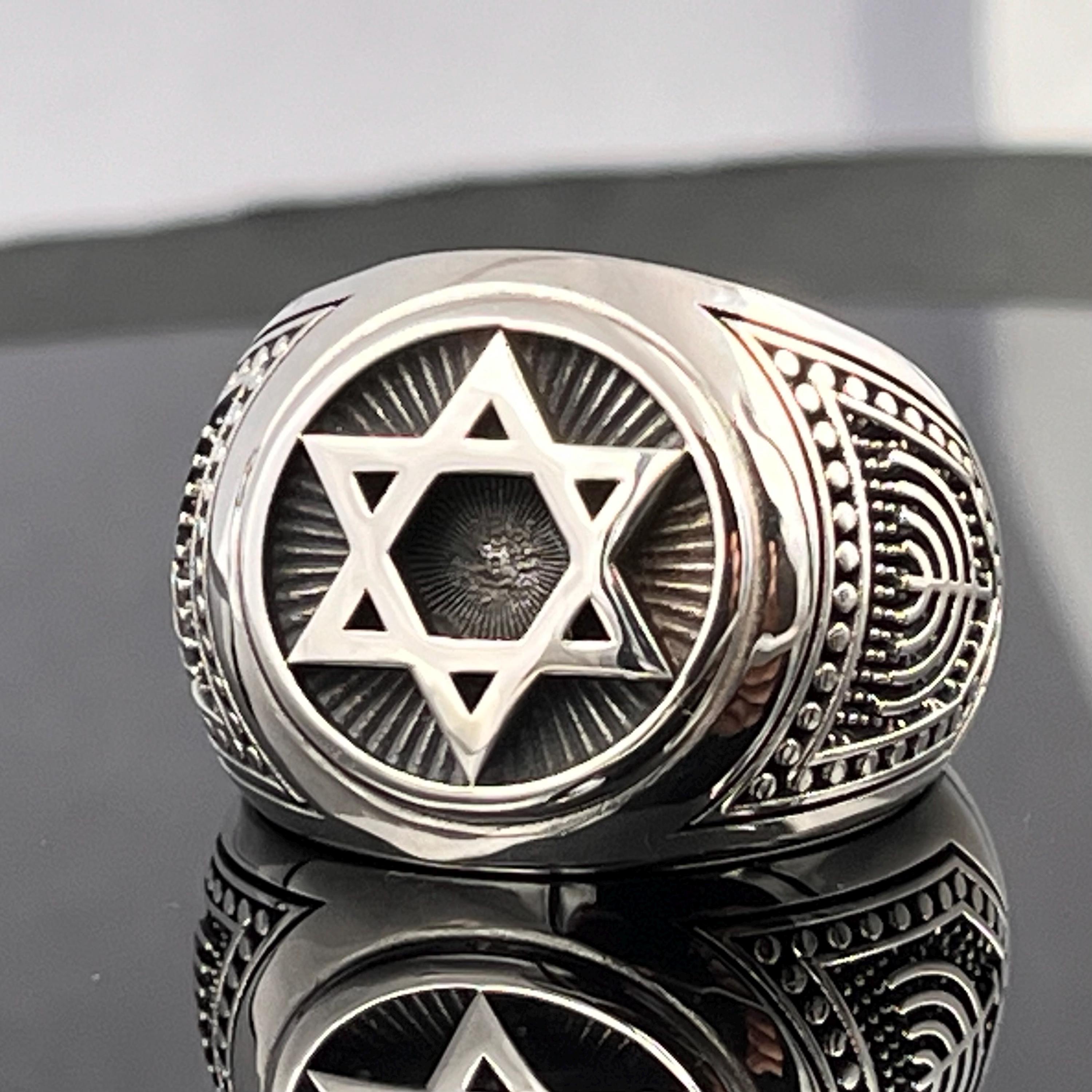 Sterling Silver Star Of David Ring - Choose Your Size & Finish - View #10