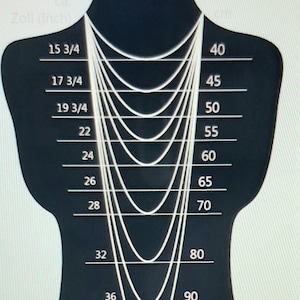 Woman's neck length guide.