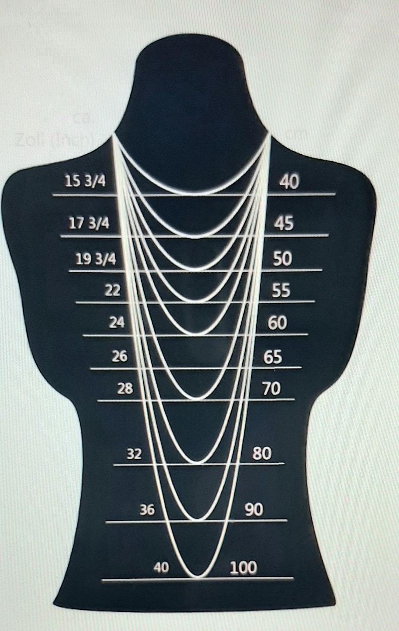 Woman's neck length guide.