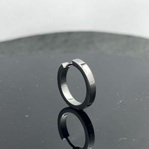 Sterling Silver Huggies, Thin Hoops, Blackened unisex Earrings Black