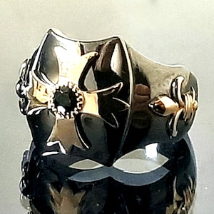 Pierścień masoński z krzyżem templariuszy: srebro próby 925, akcesorium masońskie, kawaler loży