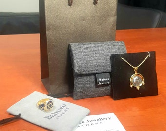 Athena & Owl Greek Tetradrachm Coin Pendant: Oxidized Silver