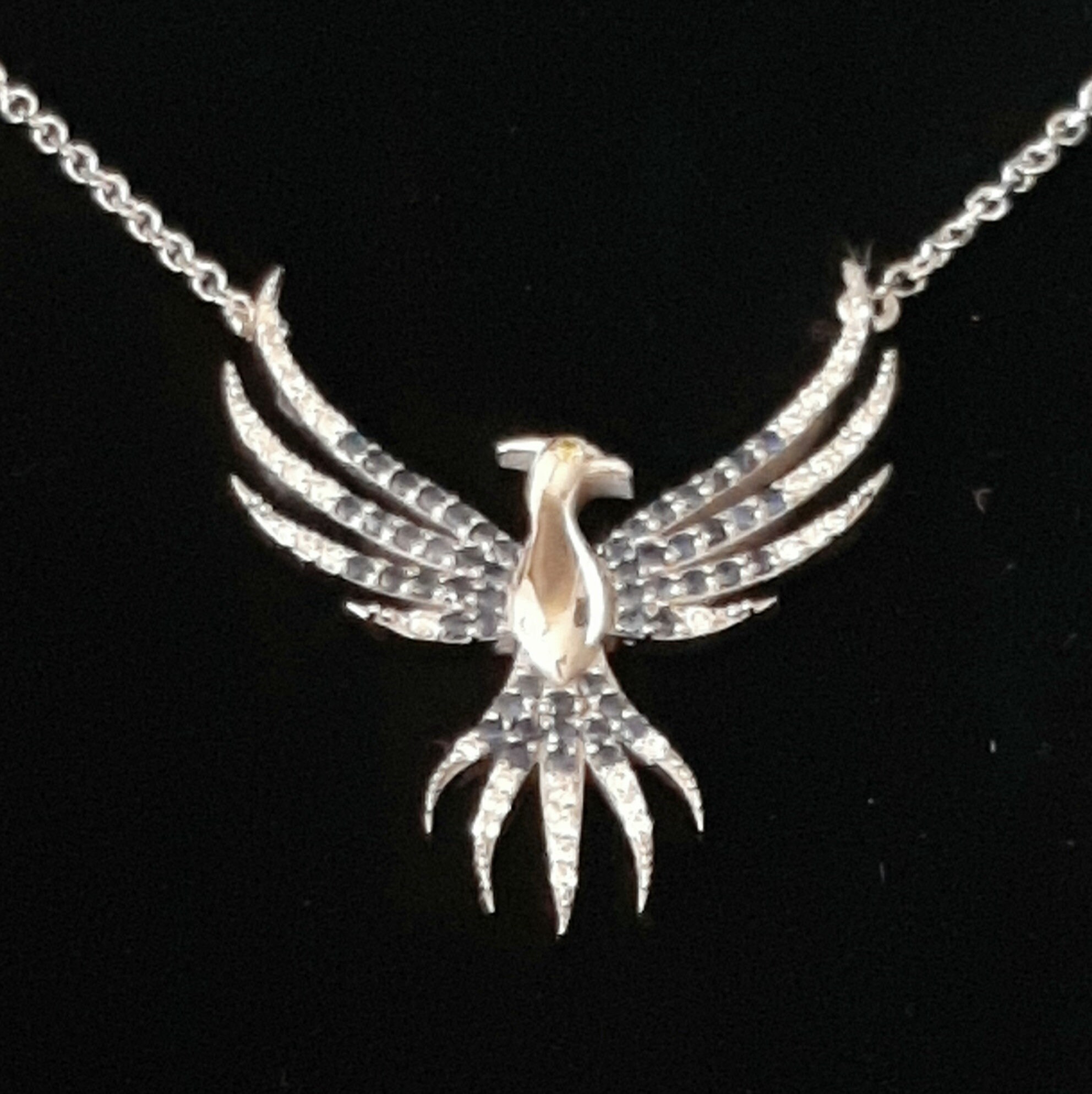 Phoenix Diamond Pendant, Gold Phoenix, Phoenix Diamond