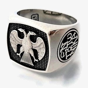 Christian Signet Ring: Byzantine Double-Headed Eagle - Solid Silver