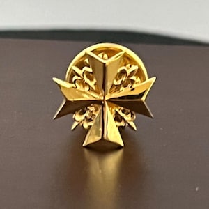 Templar Cross pin, men's lapel pin, Masonic lapel pin, Scottish Rite pin, Fleur de Lis, forget me not pin, Jacket pin, lodge pin gif.t