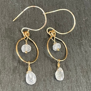 June birthstone,Moonstone earrings,Gold filled earrings,Chandelier earrings,Hoop earrings,Dainty earrings,dangles,Bridal,Holiday,Gift