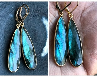 Chakra earrings. Natural Labradorite Precious gemstone earrings Dainty earrings Sterling silver earrings Ruby