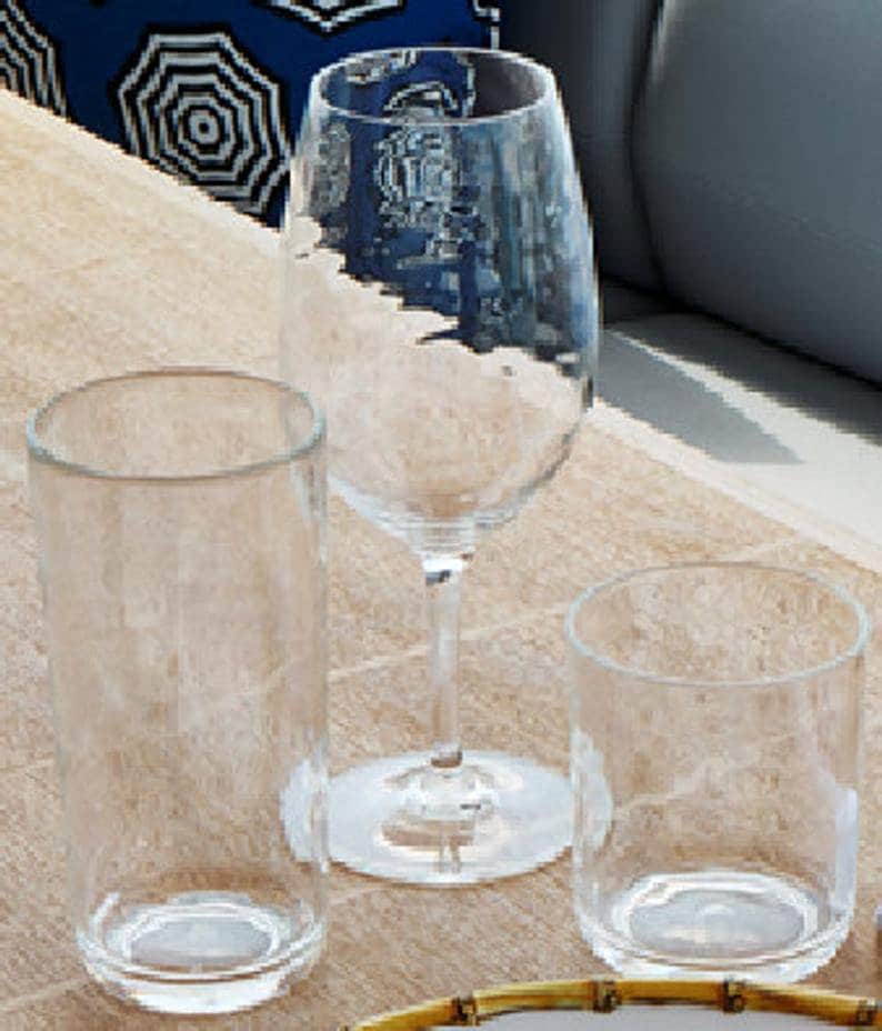 Clear Acrylic Glassware Outdoor Drinkware Set of 6 Tumblers Etsy