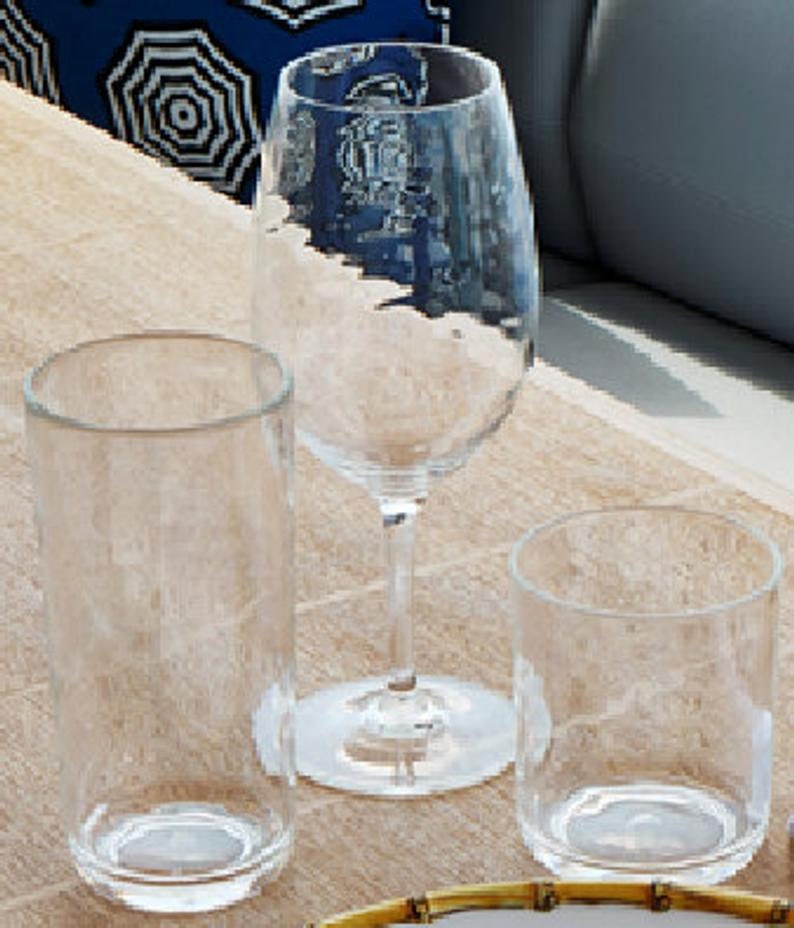 Clear Acrylic Glassware Outdoor Drinkware Set of 6 Tumblers Etsy