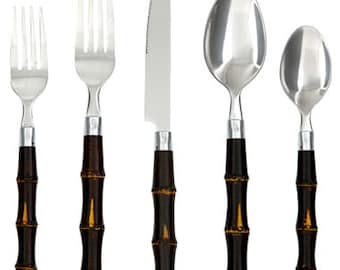 Bamboo-Style Flatware, 20-pc. Set
