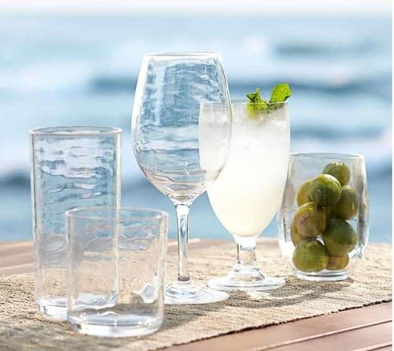 Flamefield Set 4 Bicchieri In Acrilico 410 Ml - Infrangibili, Trasparenti, Effetto Vetro, Ideali Per Campeggio, Feste, Whisky E Cocktail - 5