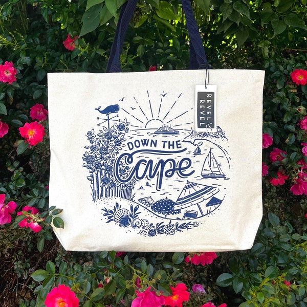 Down the Cape - cotton canvas tote bag - Made in USA