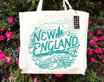 New England Forever • cotton canvas tote bag • made in USA