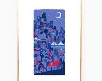 City Lights • Patchwork Boston • Boston, MA art print / poster / wall decor