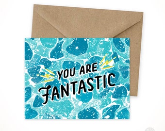 You Are Fantastic • Cheery Support Card with Kraft Envelope