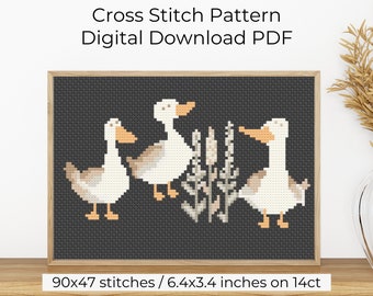 Goose Cross Stitch Pattern: Farmhouse Nursery Decor (PDF Digital Download)